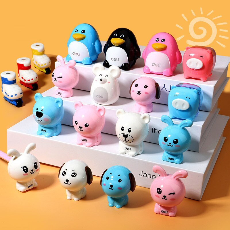 Sacapuntas con dibujos de animales para niños, afilador de lápices bonito, material de papelería para estudiantes, escuela, premio, Oficina