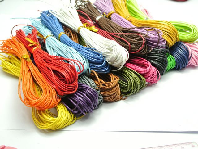 20 Strengen Gemengde Kleur Waxed Cotton Kralen Cord 1Mm Voor Armband Ketting 20 Kleur