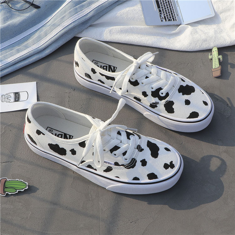 Ręcznie malowane krowy brezentowych butów kobiet 2021 wiosna nowych studentów koreańskiej wersji Ulzzang Harajuku Sneakers Sneakers kobiet buty E0-07