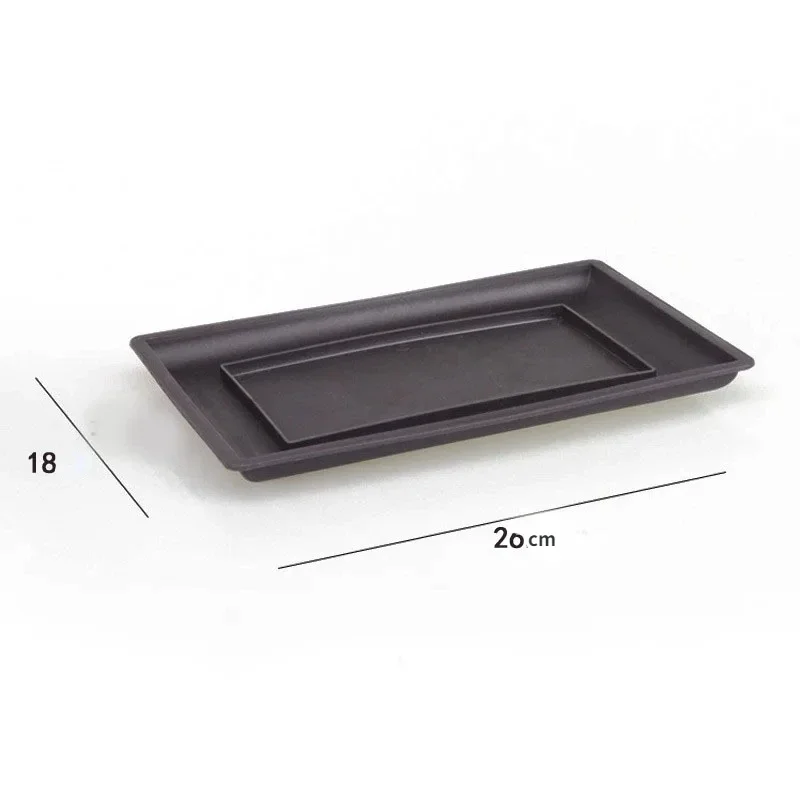 1PC Platz Blumentopf Nachahmung Kunststoff Balkon Töpfe Blume Bonsai Schüssel Kindergarten Becken Pflanzer Nachahmung Rechteck Blumentöpfe: Licht Gelb