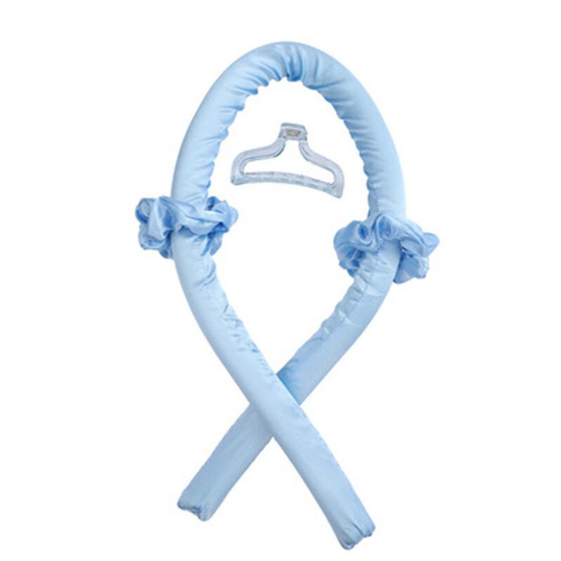 Haste de ondulação cacheadora sem calor, faixa de seda para ondular e cachear o cabelo, fita sem calor: blue