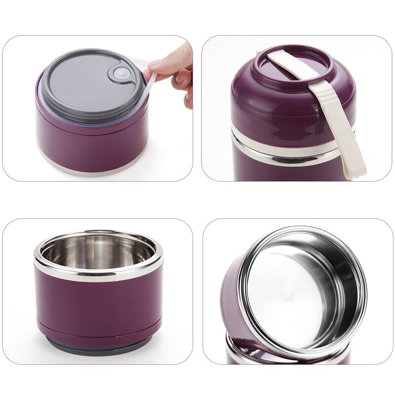 3 Tier Stainless Steel Lunchbox Insulation Food Soup Container Lunch Box Bag Portable Outdoor Bento Leak-Proof Kitchen 3 Layer