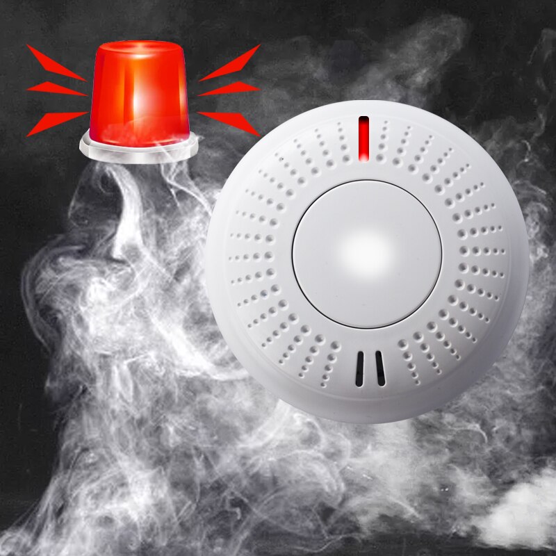 White Smoke Fire Alarm Remote Wireless Control sound alert Detector Sensor Detection for Home Security