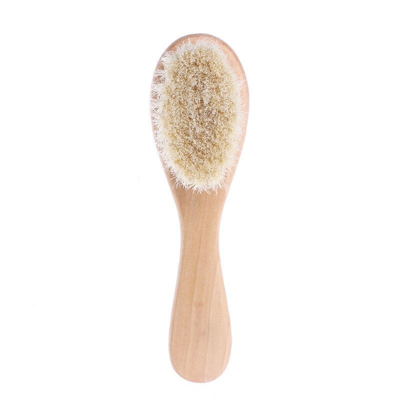 Wooden Handle Brush Baby Hairbrush Newborn Hair Brush Infant Comb Head Massager