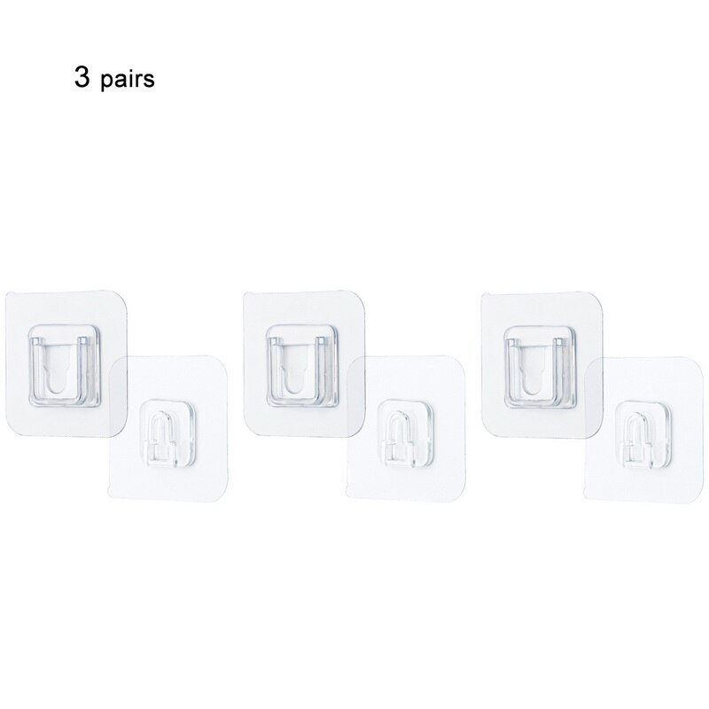 Double-Sided Strong Adhesive Wall Hooks Hanger Desk Socket Hanging Hook Cable Organizer Suction Cup Sucker Wall Storage Holder: 3Pcs