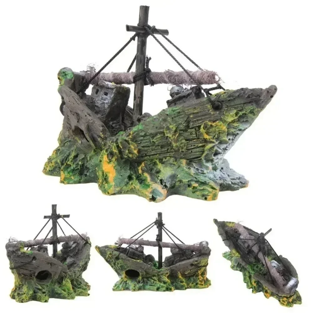 Décor d'aquarium, décoration d'aquarium, bateau de Pirate de paysage, bateau de démarrage, en résine Vintage, accessoires d'aquarium de bateau, décoration de maison