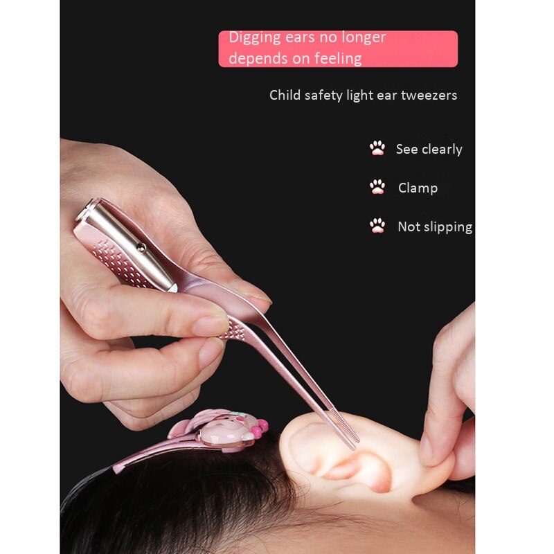Ørevoksfjerner barnas lette øreskje øre rengjøringe visuelt øreplukkverktøy 3 pc