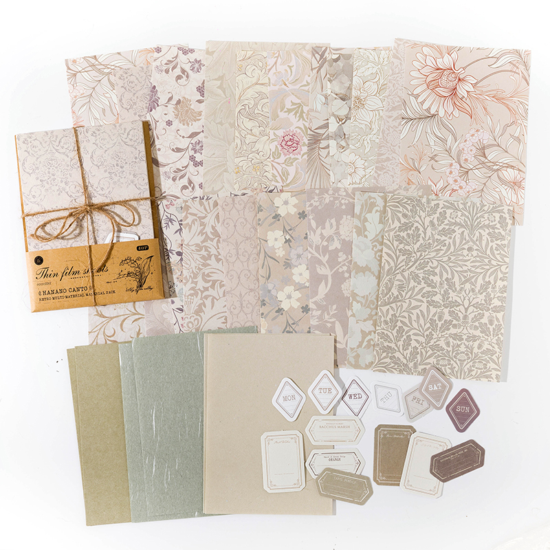 TIANZI 40 stks/pak Vintage materiaal Decoratieve Scrapbooking Dagboek Achtergrond papier DIY junk journal Etiket Briefpapier leveringen: Army Green