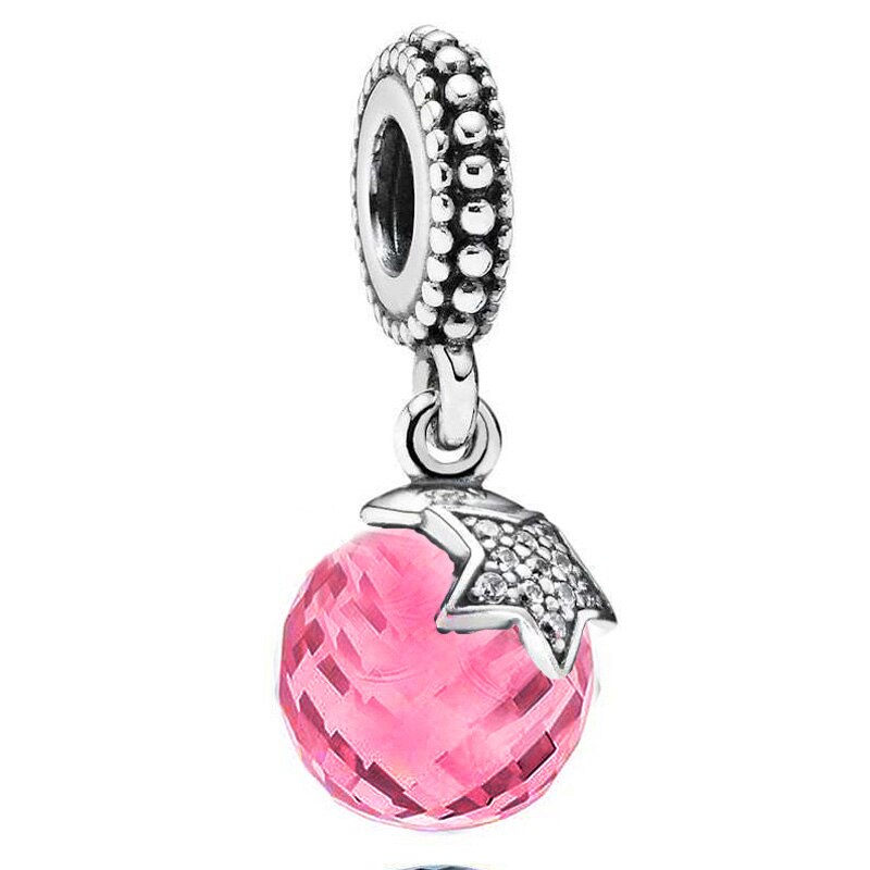 Pendentif à breloques en argent Sterling 925, lanternes en forme de cœur, de lune, d'étoile, de fleur, perles adaptées à un Bracelet de bijoux à la , DIY