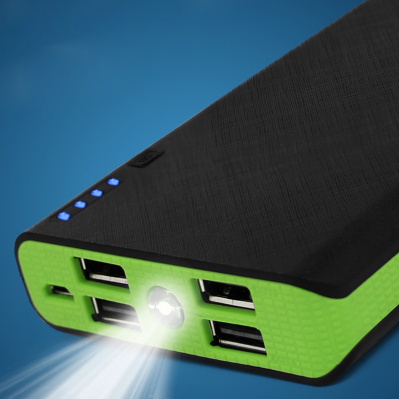 Universal 2.1A 4USB Power Bank Fall 6x18650 Batterie Ladegerät Lade Power Versorgung Gehäuse Abdeckung DIY ohne Batterie GDeals