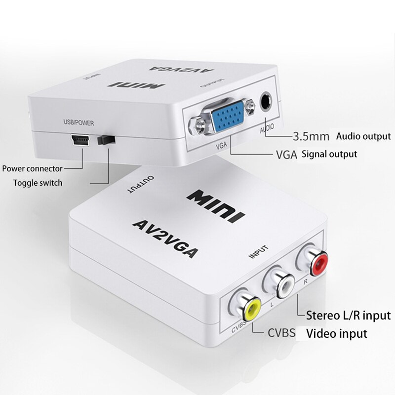 for TV Box AV to VGA Converter AV to VGA TV to Display Conversion Line