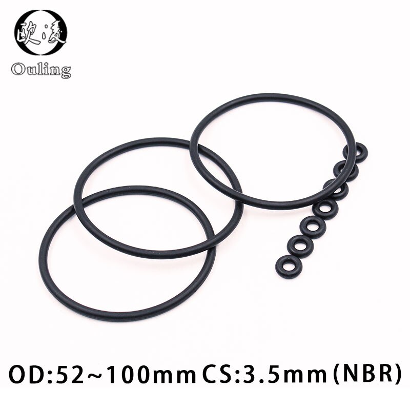 10 st/lot gummiring nr tätning o-ring  cs3.5mm od52/55/56/58/60/65/70/75/80/85/90/95/100mm o ring tätning packning oljeringar tvätta