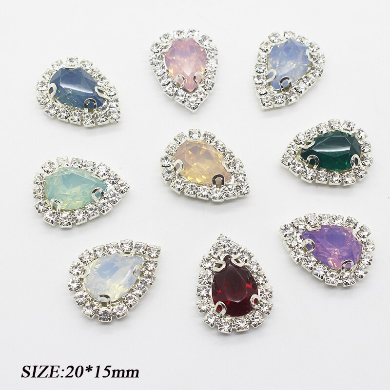 Rhinestone Water drops 10 pcs Button For Craft Sewing Diy Handmade Clothing Decorative Embellishment Home Decoration Accessories