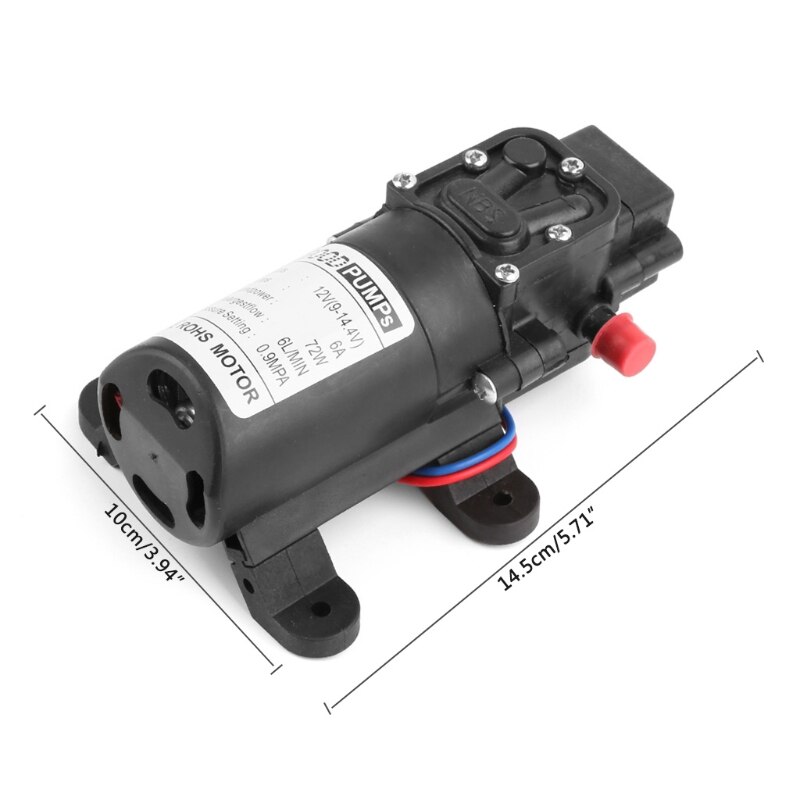 Mini Electric Water Pump DC 12V 72W High Pressure Micro Diaphragm Water Pump Automatic Switch Reflux Smart Type