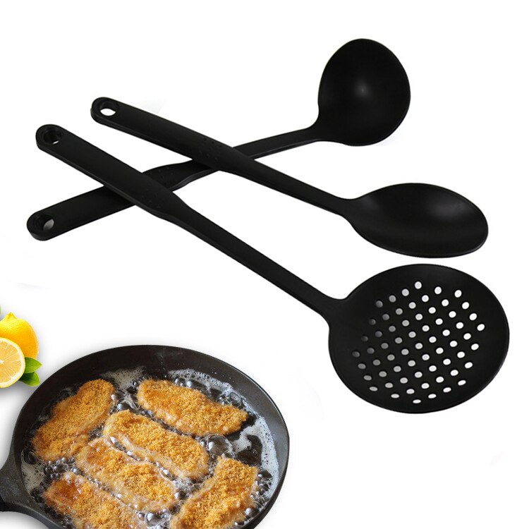 Kunststof keukenset bakgerei kookgerei met vergiet lepel spatel schep soeplepel pasta klauw 6 stuks keukengereedschap
