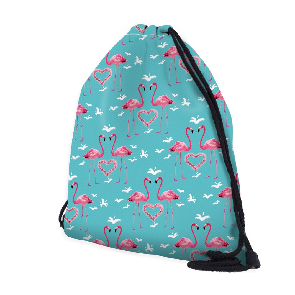 Deanfun Saco de Cordão 3D Flamingo Impresso Mochilas Da Moda para Viajar 30574