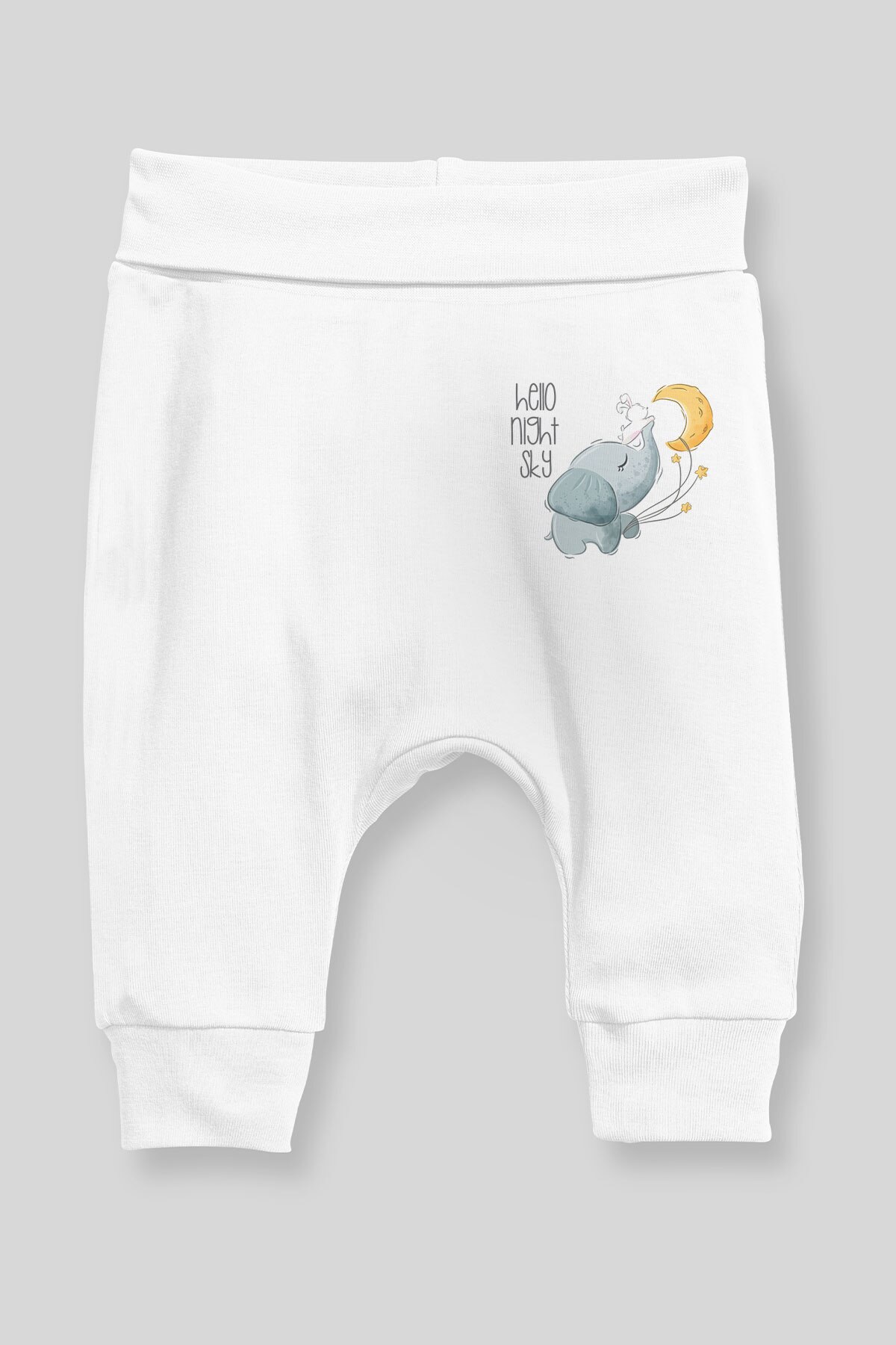 Angemiel Baby Jongens Harem Broek - Olifant & Konijn Print - Wit