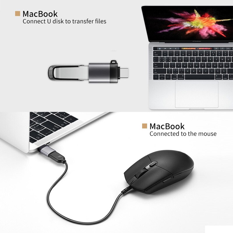 Fonken usb c otg-adapter voor macbook, tablet type c naar usb 3.0- converterkabel, mobiele telefoon otg, gampad, muis, printer otg-connector