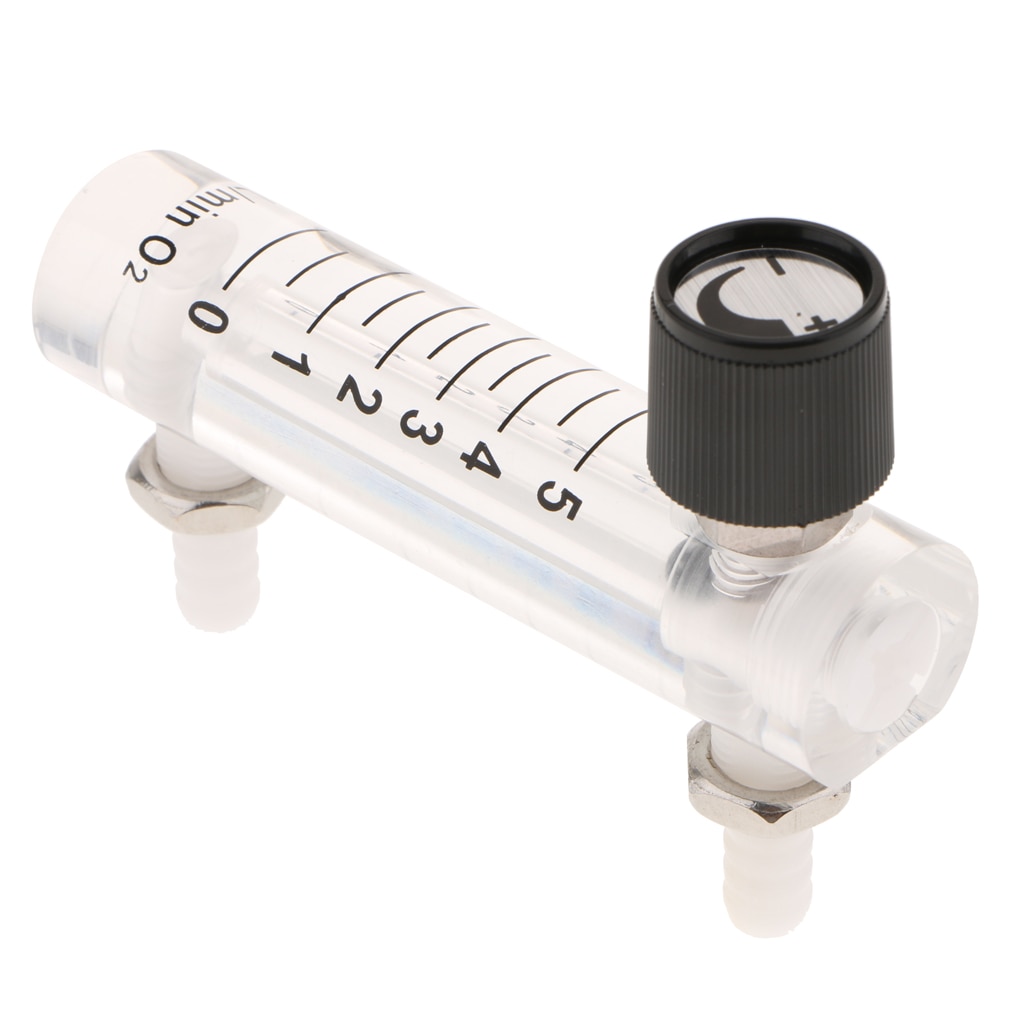 0-5L/min Range 0-5LPM Oxygen Flow Meter Flowmeter W/ Control Valve For Air,8mm Hose Fitting
