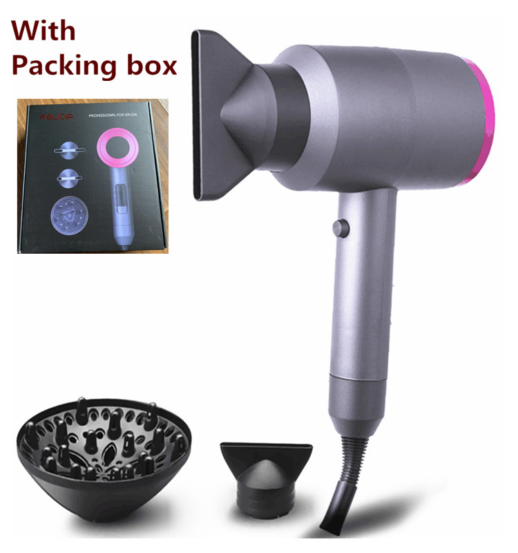 3 in 1 Salon Hair Dryer Styler Large Power Hair Repairing Hair Volumizing Ion Air Blower Constant Temperature 3 Nozzles Fast Dry: Black with box / UK