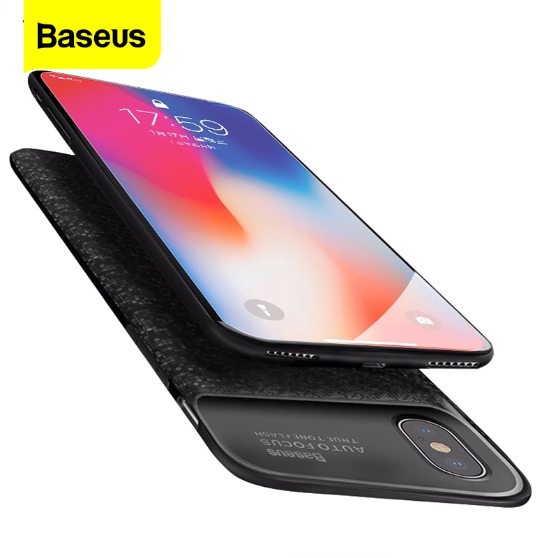 Baseus Battery Charger Case For iPhone X 10 Ultra Slim Power Bank External Backup Pack Charging Battery Cover For iPhoneX