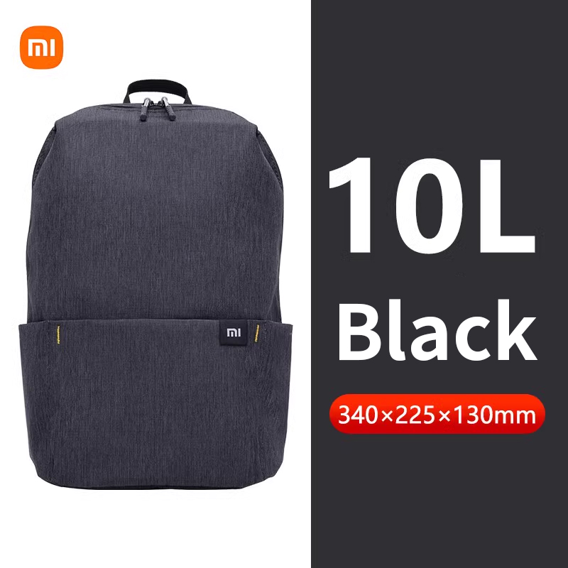 Xiaomi colorful small backpack men's and women's shoulder bag outdoor waterproof ultra-lightweight student portable sports bag: black