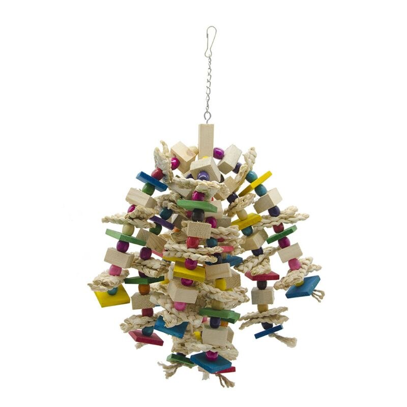 Juguetes Para loros grandes de madera Natural, juguete para masticar pájaros grandes para loros, guacamayos, cokatoos, suministros para pájaros grises africanos C42
