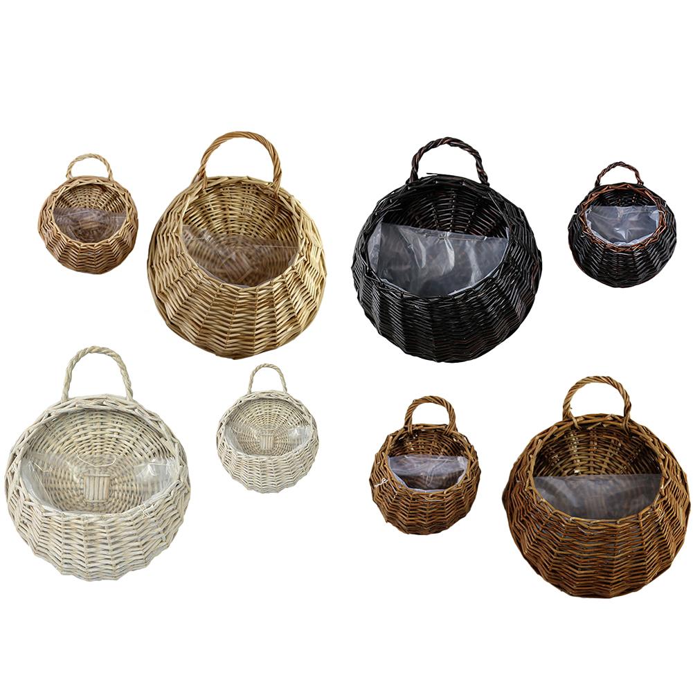 Nouveauté en osier naturel fleur panier Pot planteur rotin Vase panier maison jardin tenture murale décor alimentaire stockage conteneur 40