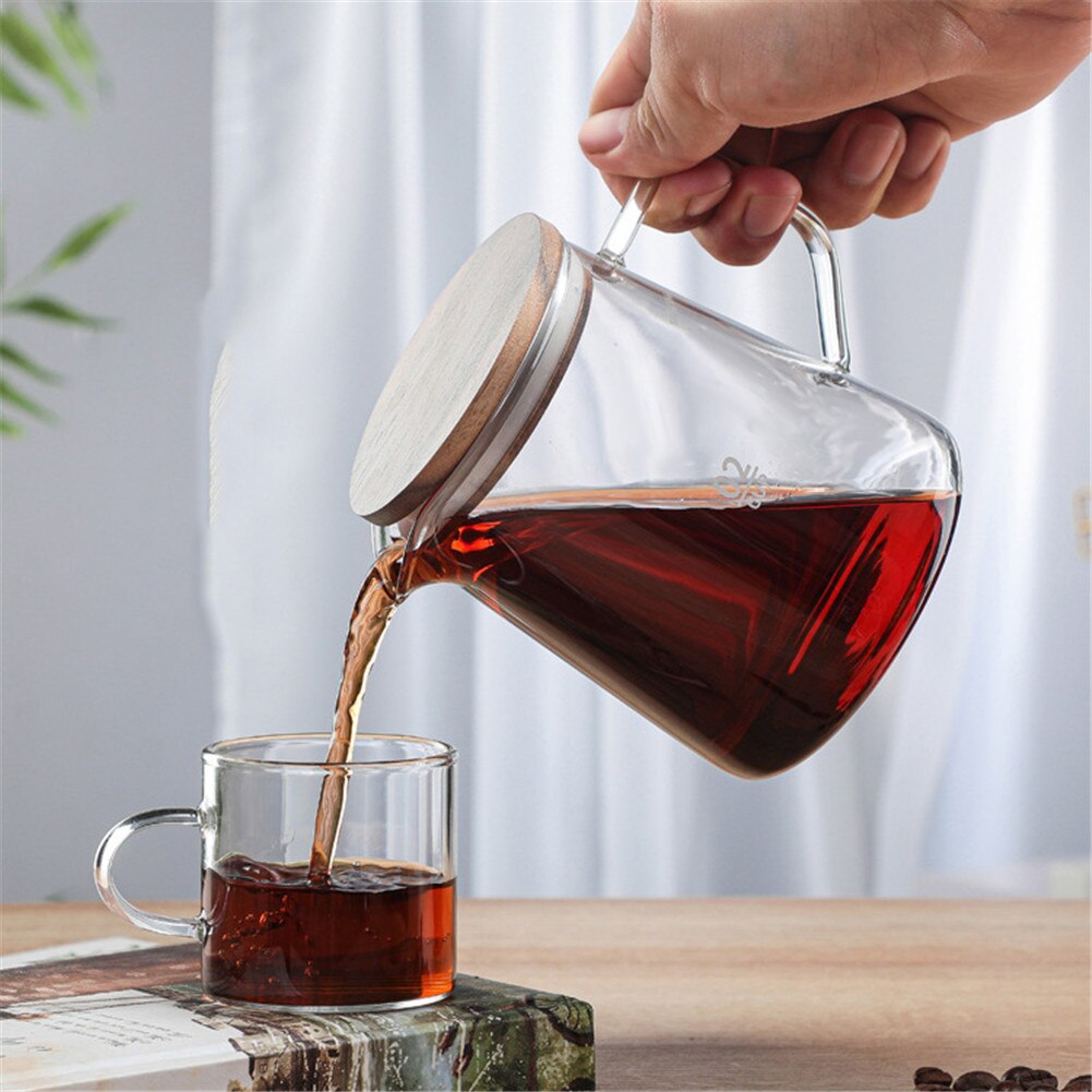 500ml/300ml Glass Pitcher Heat Resistant Clear Glass Teapot With Lid Household Glass Coffee Jug Milk Juice HolderFor Coffee Tea