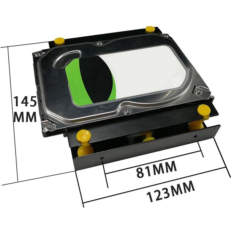 3.5 tommer harddisk støddæmperbeslag med monteringsskruer til pc-sag 3.5 hdd  to 5.25 dvd rom-adapter