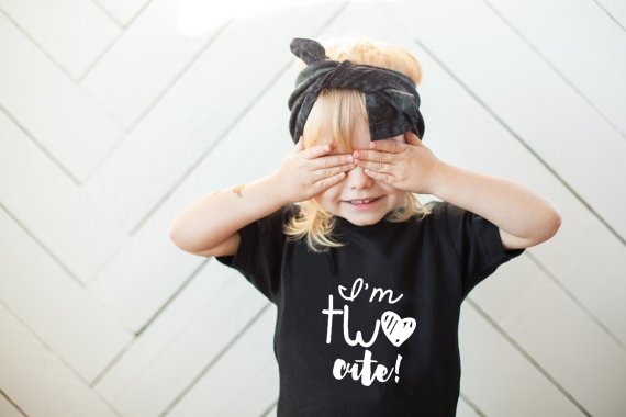 I'm TWO Cute Shirt Birthday T Shirt Newborn Baby Short Sleeve Black Cute Tops Birthday Party Summer Short Sleeve T-shirt Tee