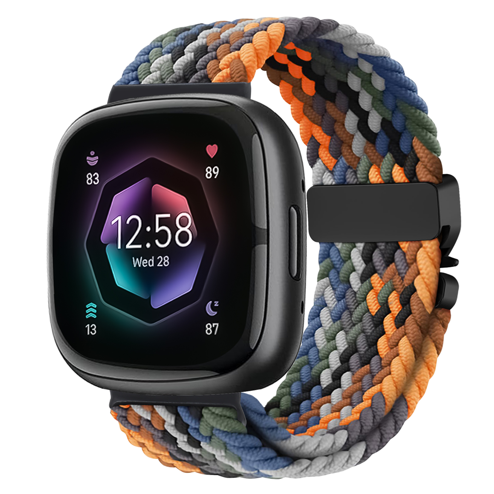 Parachute Braided Strap for Fitbit Versa 4 3 Sense 2 band Accessories replacment nylon correa Bracelet for Fitbit Versa 4 Strap: Pink / 14mm