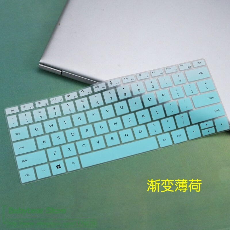 Til huawei matebook 13 laptop 13.3 tommer silikone laptop tastatur cover skin protector: Fademint