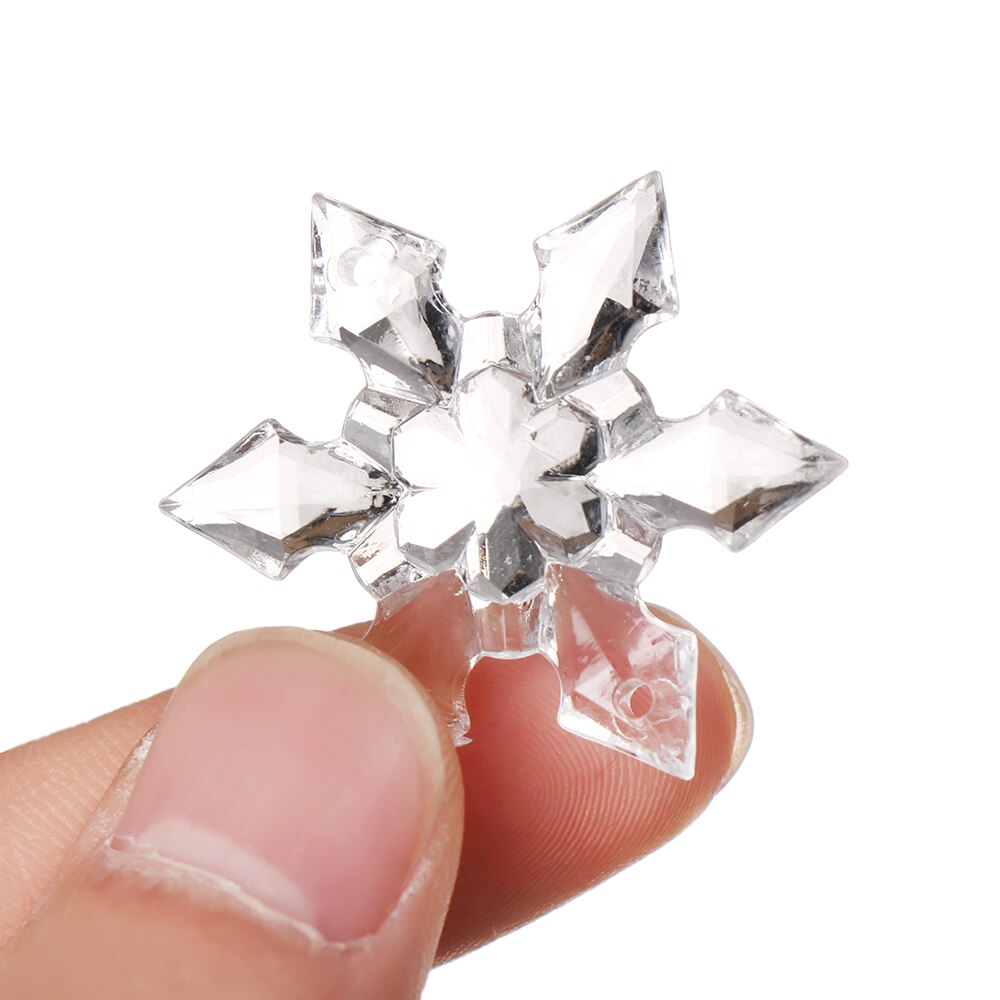 10/20PCS Acryl Transparant Kristal Kunstmatige Sneeuwvlok Kerstboom Decor Opknoping Ornament Feestartikelen DIY