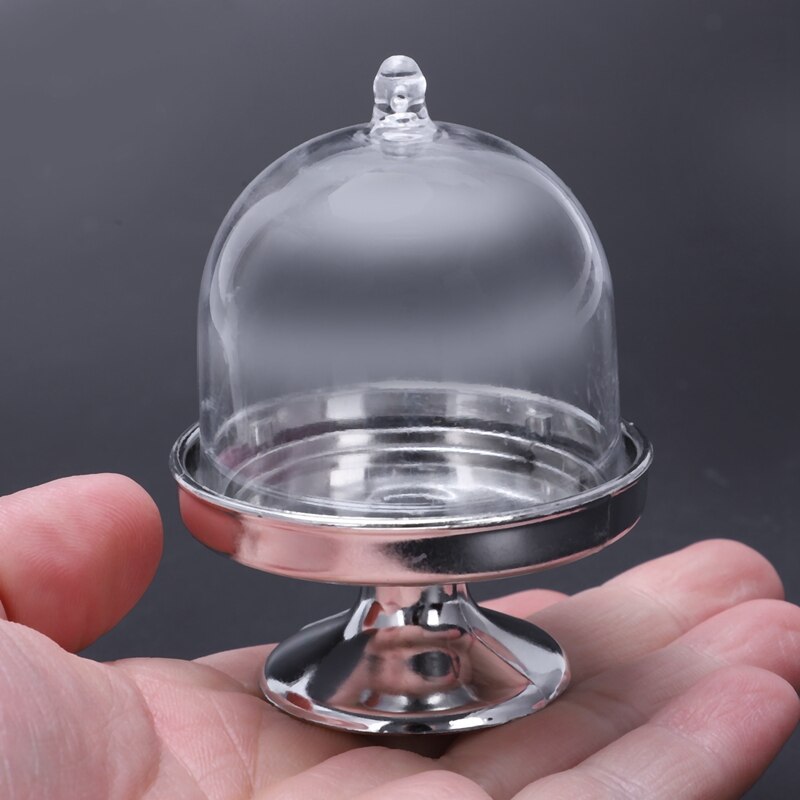 12x Mini Cake Stand Cupcake box Wedding Party Plastic Candy Box Pink