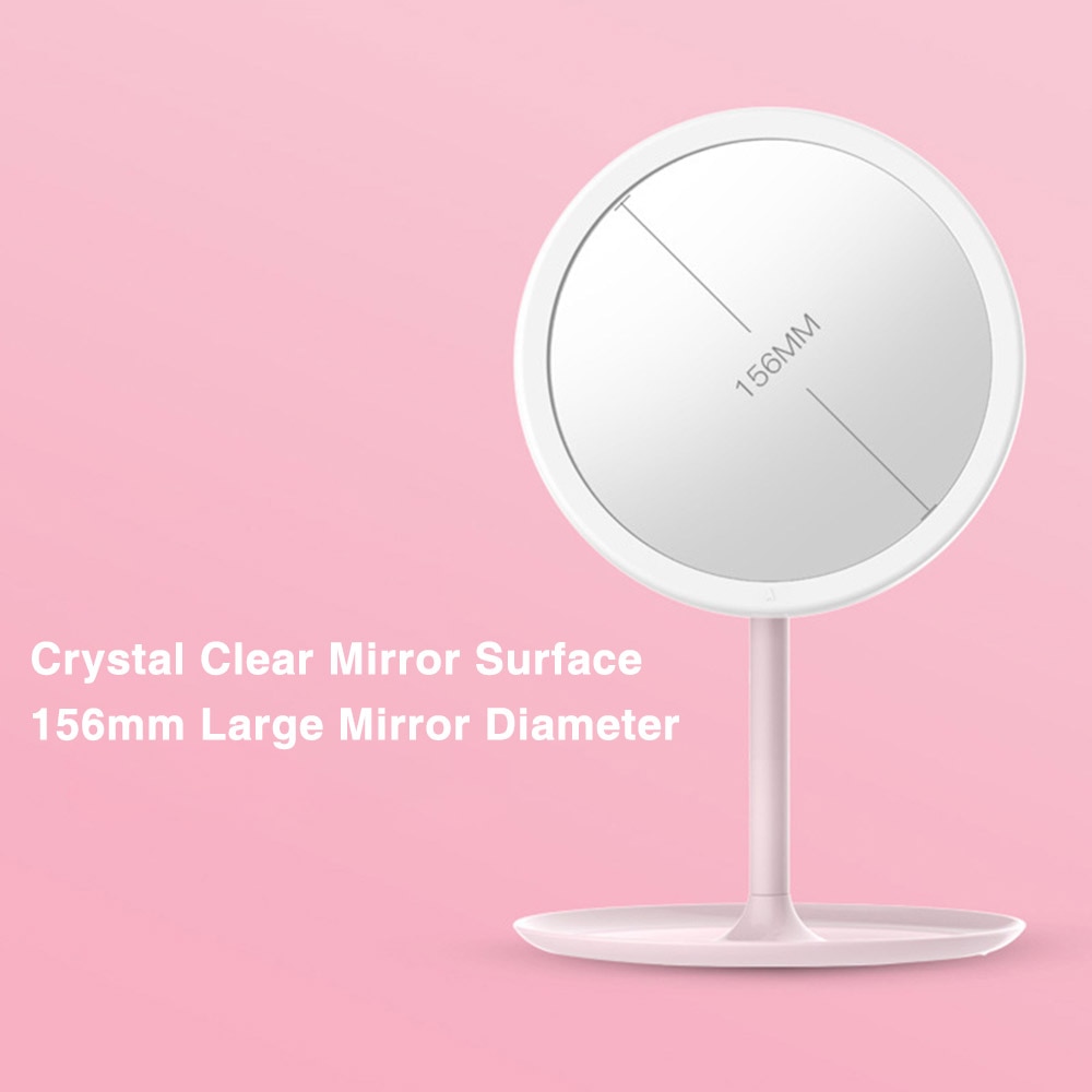 Makeup Mirror with LEDs Cosmetic Mirror with Touch Dimmer Switch Battery Operated Stand for Tabletop Bathroom Travel