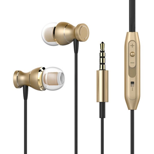 Auricolare per Lenovo K5 K5 Plus Lenovo A6020 A 6020 In-Ear Stereo Phone Headset Wire Control auricolare Fone De Ouvido con microfono: Oro