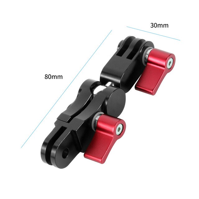 BGNing 360 Degree Rotation Metal Adapters Helmet Adapters Mounts for Gopro for Osmo Action for AKASO EK7000 4K Action Camera: Red Original