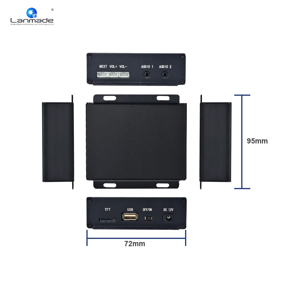 MPC100-AUDIO 3.5mm 2 audio output LED Push Button USB/TF Audio Player