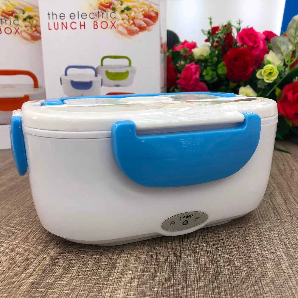 1L Portable Electric Heating Lunch Box Food Cooking Machine Heating Box Food Heater Rice Cookers for Home or Car