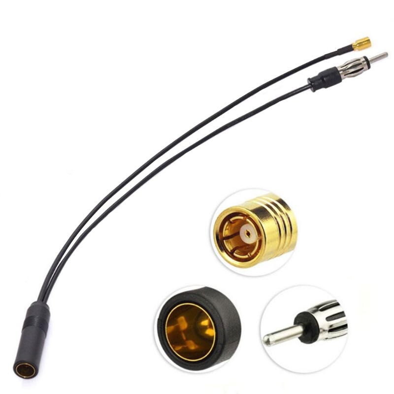 Aktiv dab + fm / am smb kabel antenne din splitter tilbehør antenne konverter trådløs adapter bly køretøj bilradiostik  e7ca