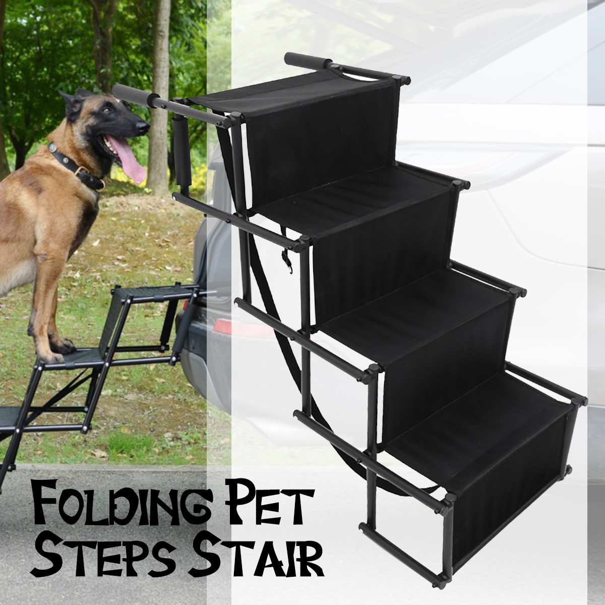 Escalera plegable portátil para perros de compañía, escalones de coche para cachorros, rampa de escalera plegable para mascotas, para camiones, suministros para mascotas, escalera para perros