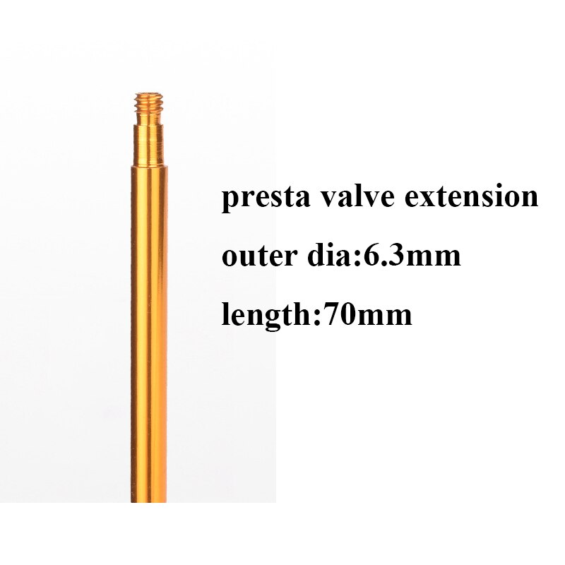 Bicicletta Air Valvola Del Pneumatico Caps Schrader/Presta Valve Stem Estensione Adattatore per Auto Moto Auto Elettrica Accessori Per Biciclette: presta 70mm gold