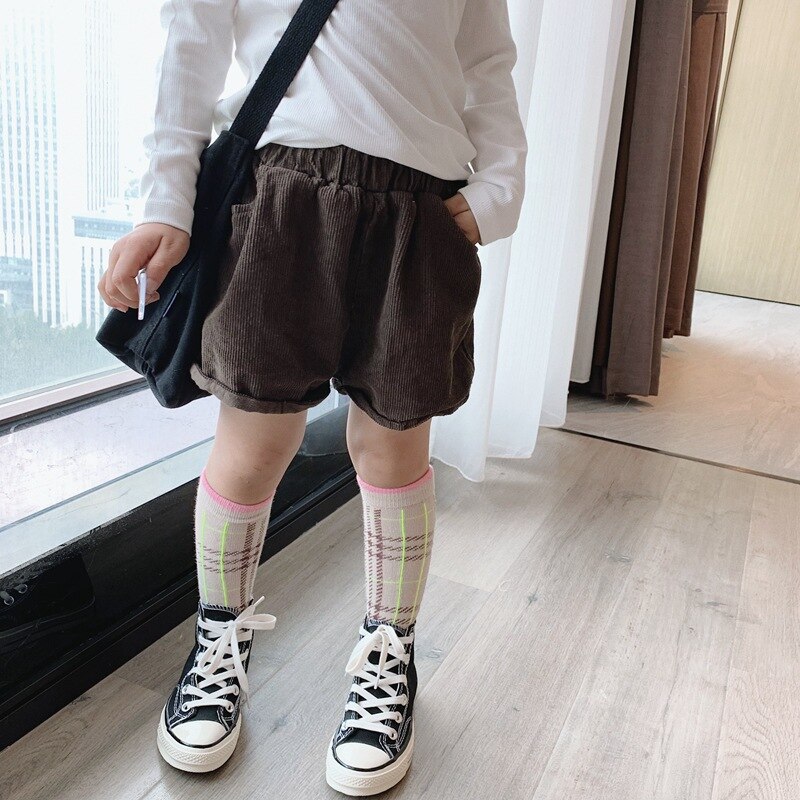 2 3 4 5 6 7 år småbarn flickor shorts höst vinter koreansk manchester för flickor barn byxor barn flickor shorts