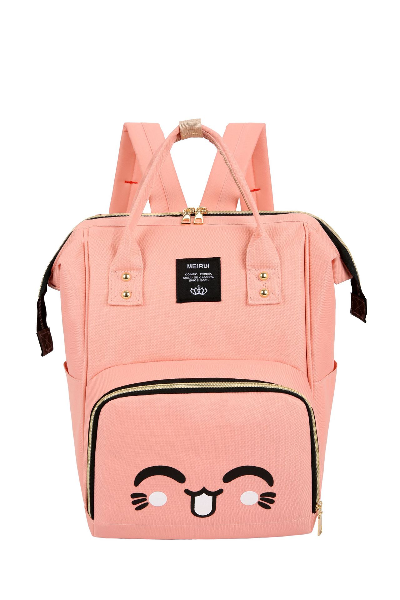 Diaper Bag Large Capacity Multi-functional Shoulder MOTHER'S Bag Waterproof Maternal Feeding Bottle Diaper Backpack: Light Pink