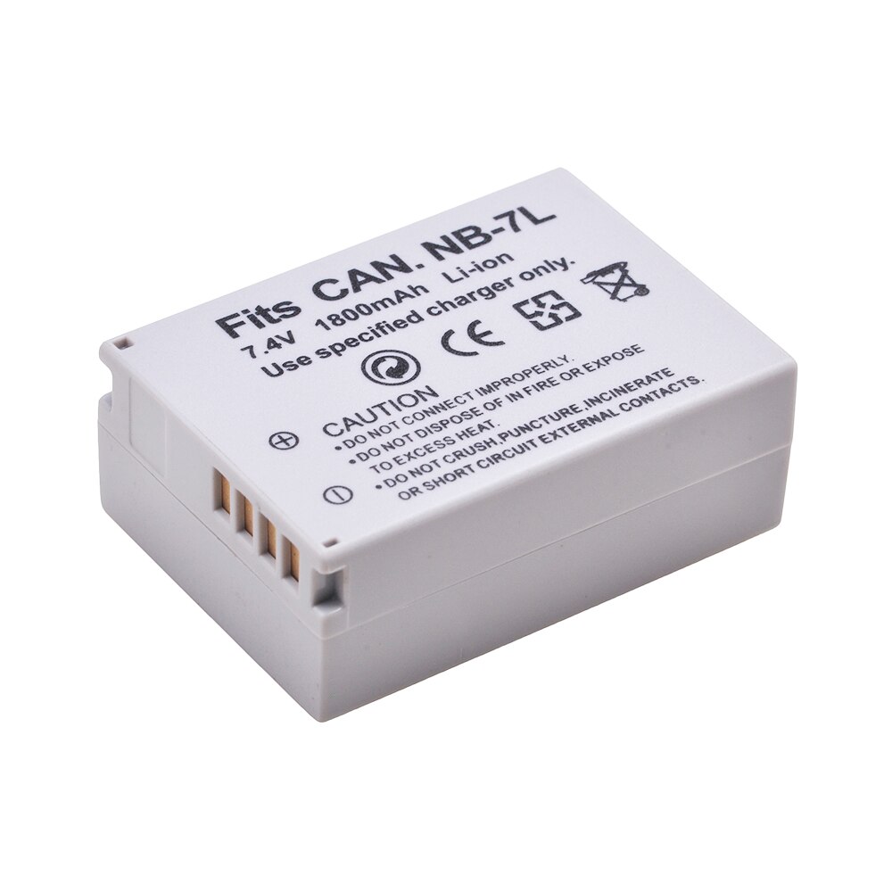 NB-7L Batterij 1800Mah NB7L Nb 7L Li-Ion Batterij + Led Dual Usb Oplader Voor Canon Powershot G10 G11 G12 SX30 SX30IS Digitale Camera: 1 Battery