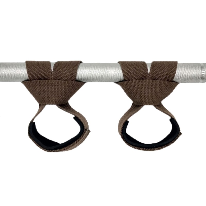 831c Fitness-zughilfen für hartes ziehen, handgelenkband, rutschfester griff, hebehilfen, handgelenk-trainingsgerät, hebehilfen: Braun / L