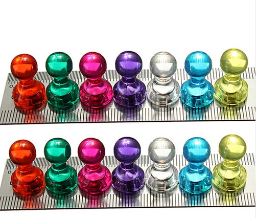 10 Pcs Sterke Gekleurde Magnetische Punaises Neodymium Prikbord Kegelbaan Pin Magneten Diy Koelkast Whiteboard Willekeurige Kleur