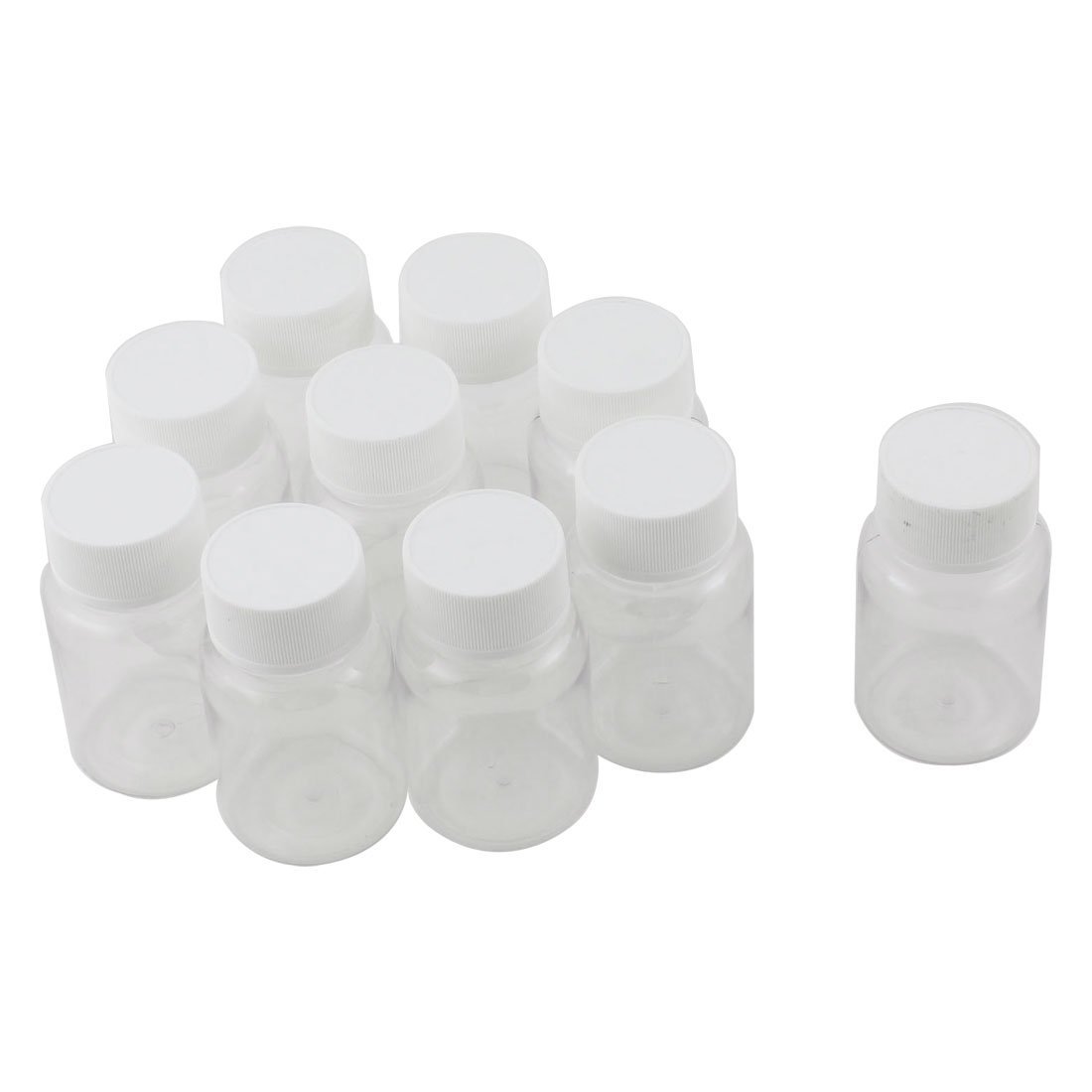 10 stuks 80 ml Clear Plastic Cilindrische Chemische Container Reagensfles