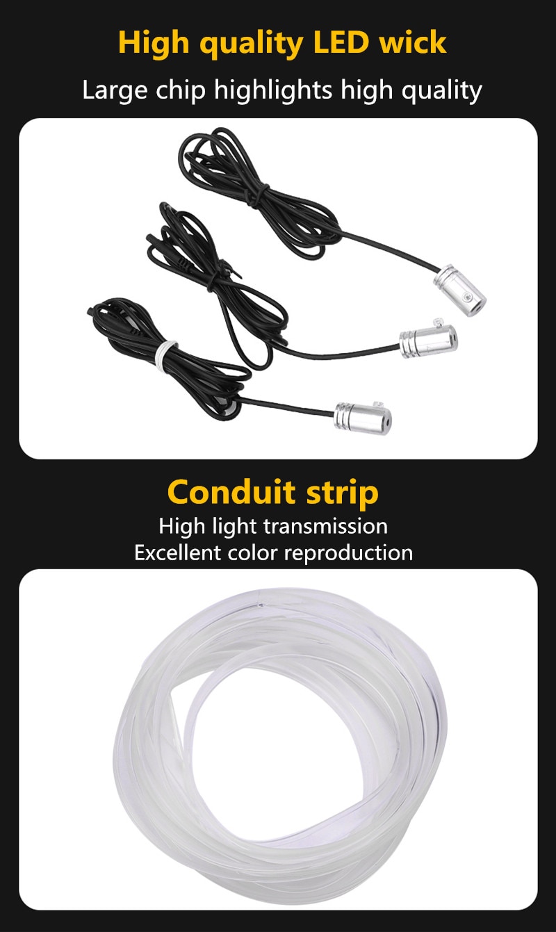 6/10m RGB Fiber eOptic Atmosphere Lamps Car Interior Ambient Light For Toyota Corolla Camry Prado Avensis Yaris Rav4 Auris